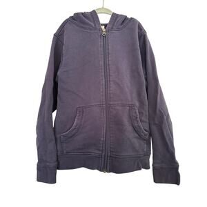 Hanna Andersson Organic Cotton Zip Up Hoodie Sweatshirt Navy Blue